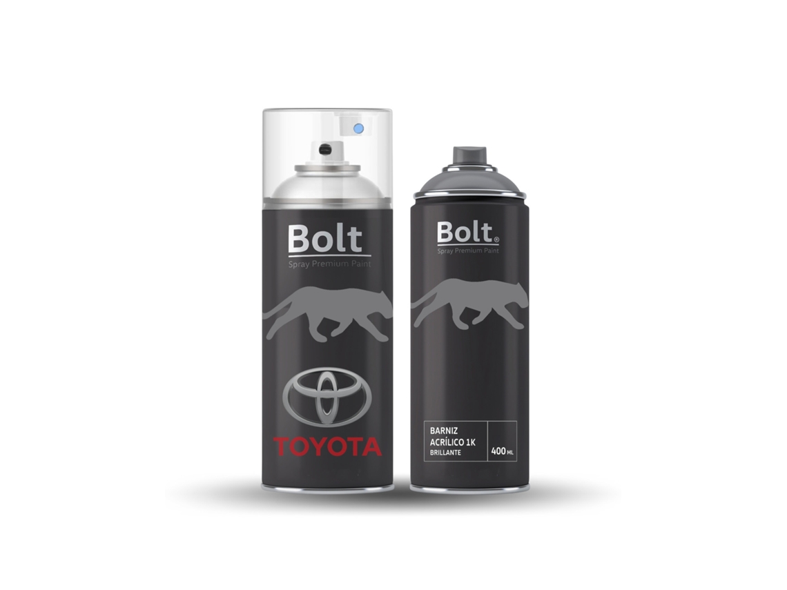 Kit de tinta spray metálica Toyota com duas demãos, 1k 400ml, tinta premium Bolt Spray (efeito cinza escuro 1c3)