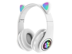 Fone de Ouvido Estéreo Dobrável com Orelhas de Gato Brilhantes para Jogos TAISHENGDA
