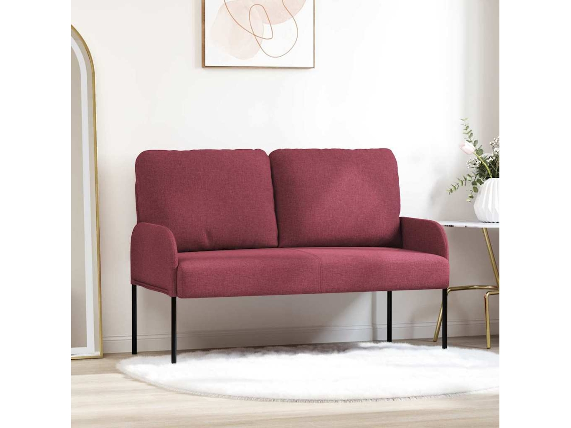 Vidaxl Sofás Com Almofada 110cm Vinho Vermelho Contraplacado