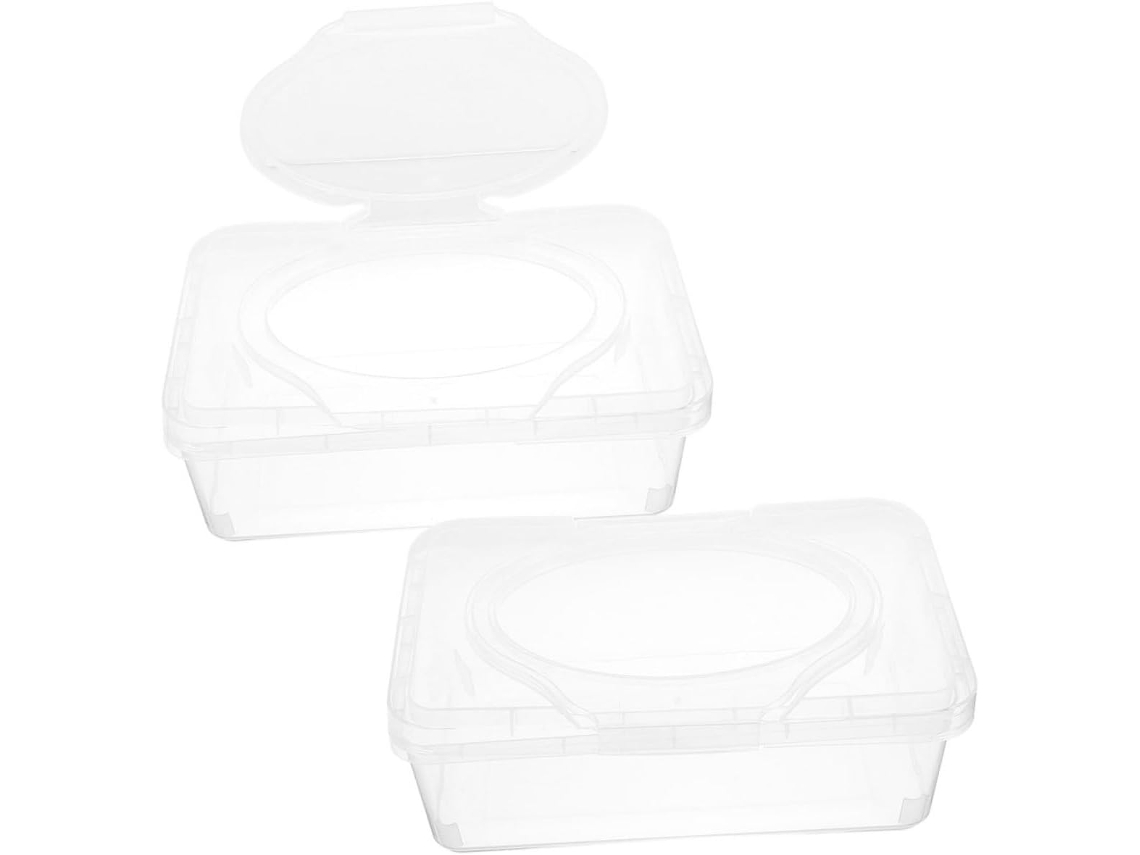 Conjunto De 2 Porta Lenços Transparentes Recarregáveis, Organizador De Lenços Umedecidos Para Uso Do Gokoco