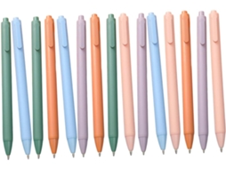 Conjunto De 15 Canetas Esferográficas Em Gel Com Mecanismo Botão,
