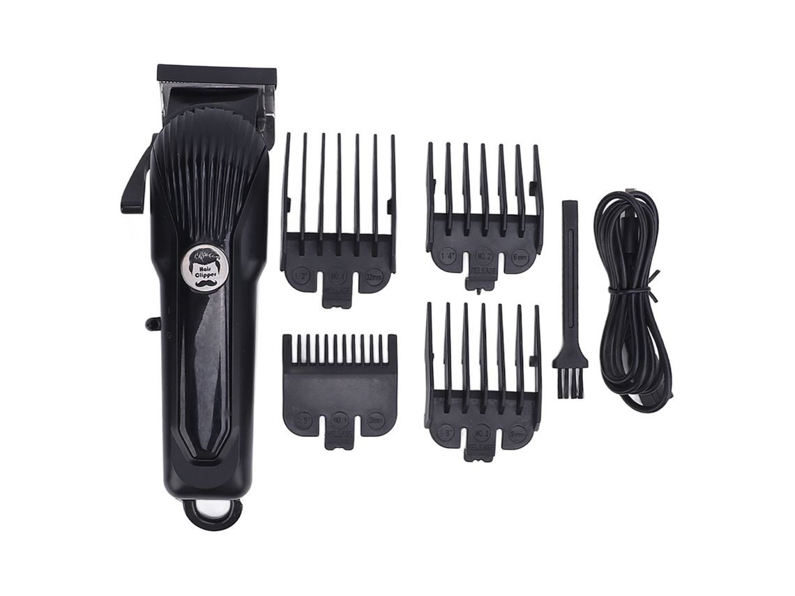 Tijela Elétrica De Cabelo Com Alavanca Ajustável 2000mah Baixo Ruído Profissional Para Homens Com 4 Pentes Guias