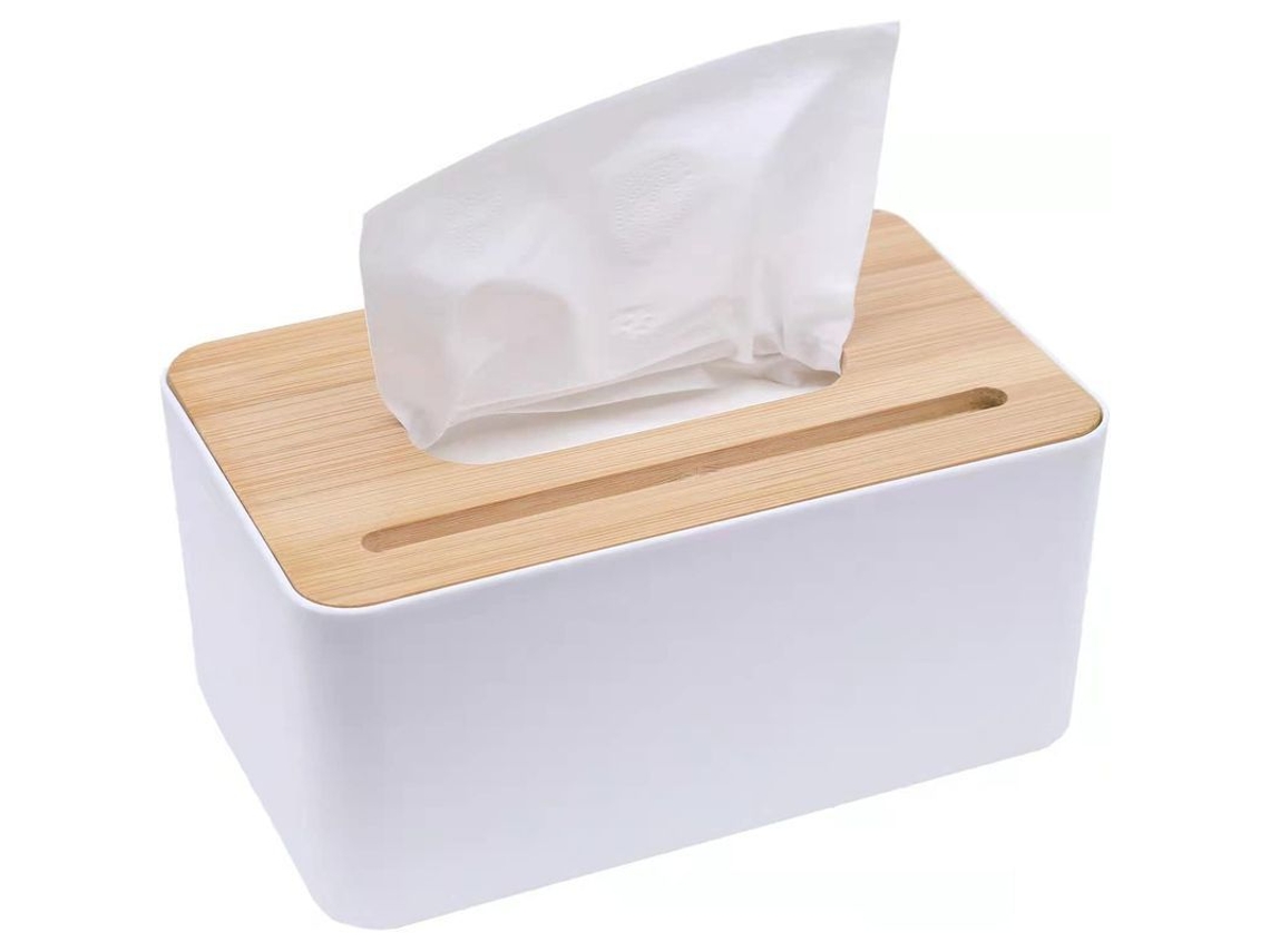 Nova Line capa de Caixa de Papel Higiênico de Bambu, Porta papel Higiênico Retangular para Toalhas Faciais Descartáveis