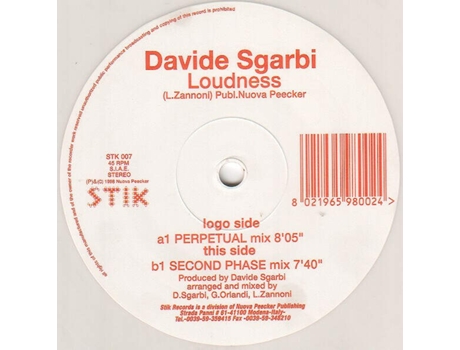 Vinil Loudness, Davide Sgarbi Stik Records