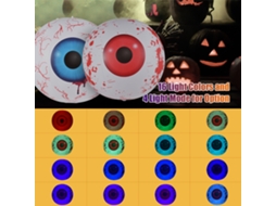Bola de olho inflável Halloween 60cm luzes LED RGB controle remoto 16 cores 4 modos impermeável | S/MARCA