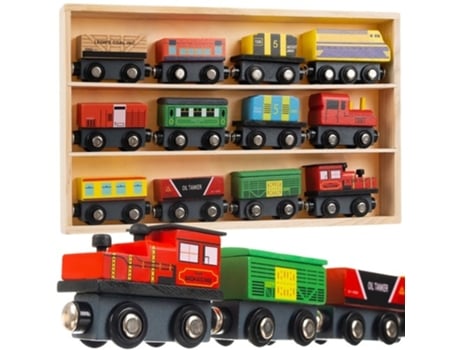 Wooden Railway 12 Pieces. KRUZZEL 23522