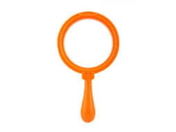 Lupa 3x 90mm com suporte para crianças, brinquedo educativo em ABS e pmma, laranja em S/MARCA