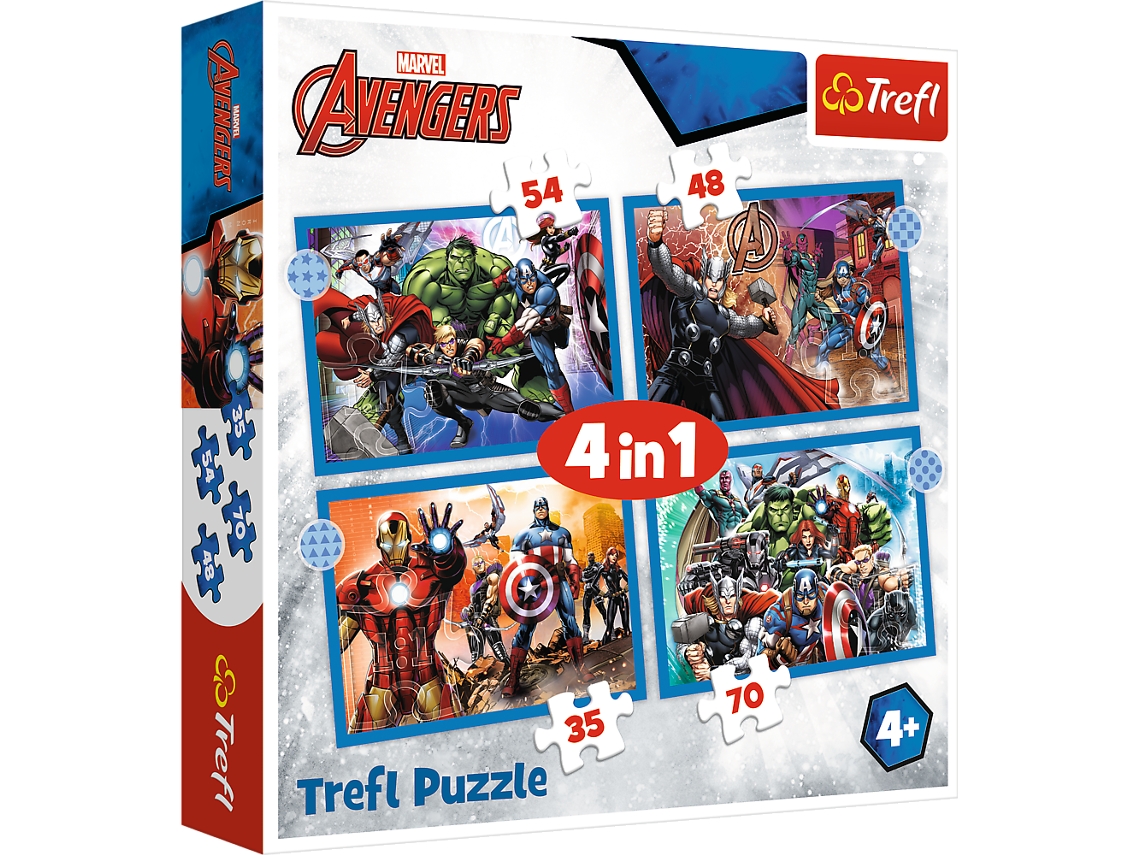 Puzzle 4 Em 1 Brave Avengers Trefl 34386 Trefl Puzzle