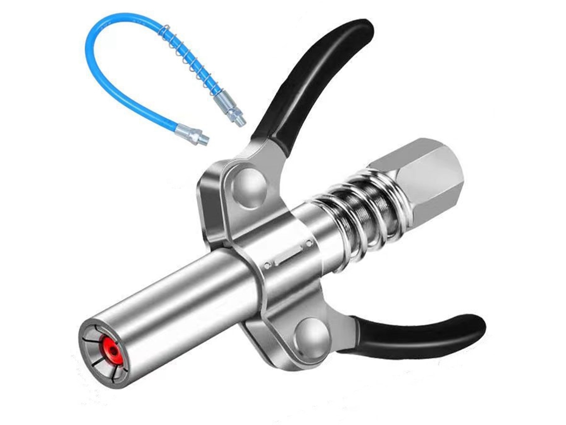 Conector De Grasa De Acero Inoxidable Con Mango Doble Y Bloqueo Fuerte Para Automóviles, Accesorio De Herramienta De Grasa Con Manguera