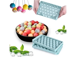 Azul, 2 Formas Redondas De Gelo, Bolas De Gelo Para Congelador, 2 Modelos X 66 Polegadas