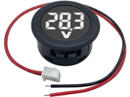 Voltímetro Redondo De Dois Fios Com Display Digital Led, Medidor
