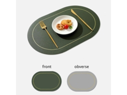 Tapete De Mesa Em Couro Bicolor Antiderrapante E Impermeável Verde Proteja Sua Mesa Com Estilo E Funcionalidade. Olysi Shop