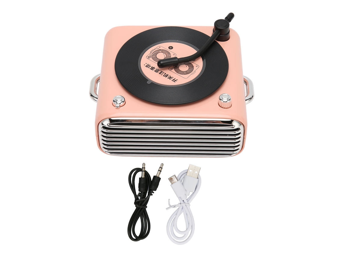 Caixa de Som Bluetooth LAXISCREED Estilo Tocador Vintage Portátil