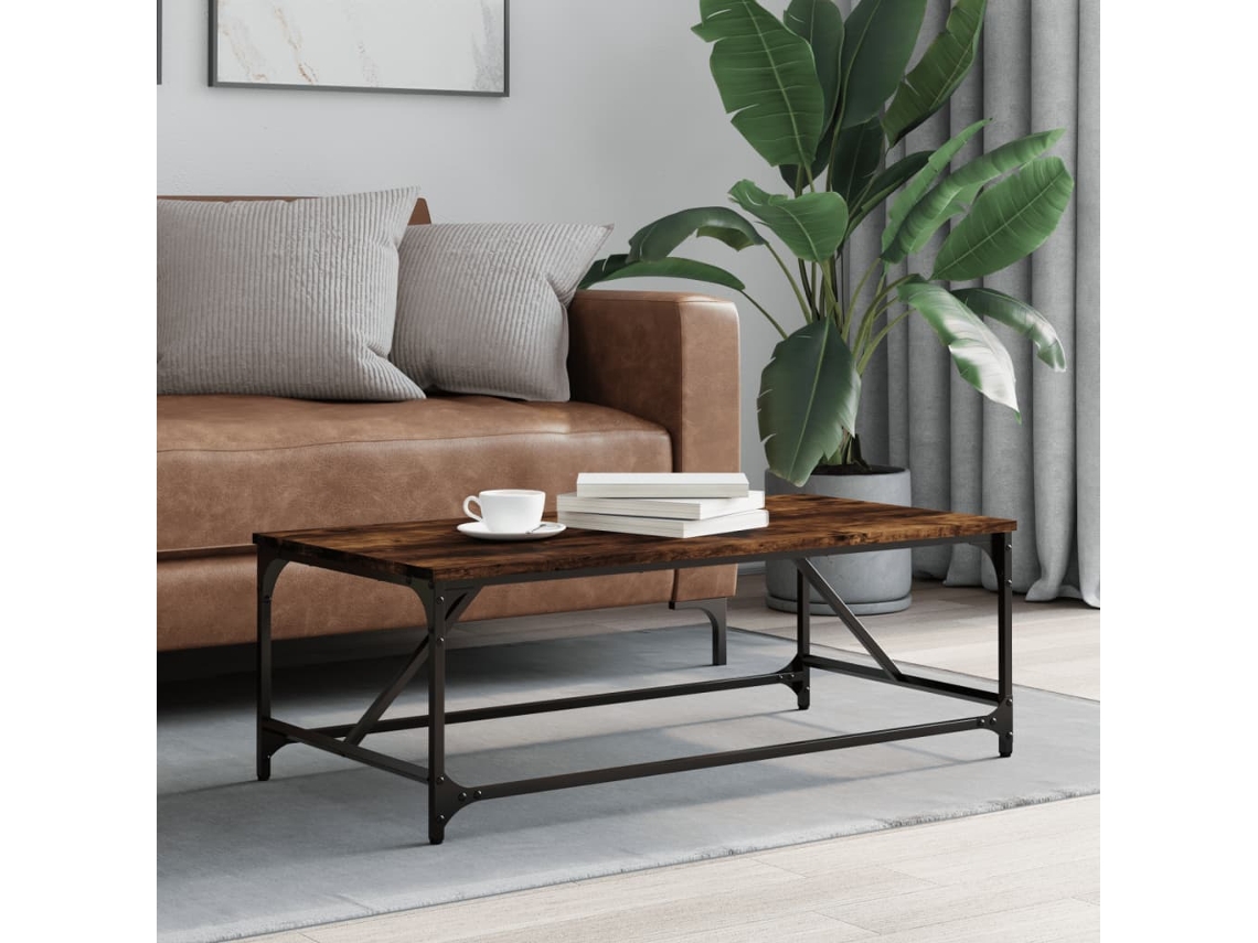 Vidaxl Mesa De Centro 100x50x35 Cm Derivados Madeira Carvalho Fumado