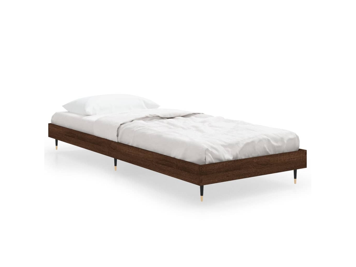 Bed Frame, Bed Frames Vidaxl Marrom Madeira Processada (75 X 190 Cm)