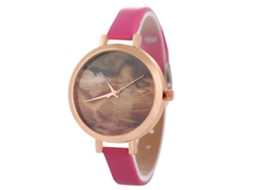 Relógio de Pulso Feminino Business Alloy Rosa Red Analógico de Quartzo com Dial Redondo
