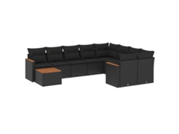 Garden Sofa Set, Garden Sofa Sets Vidaxl Preto Rattan / Vime (n/a)