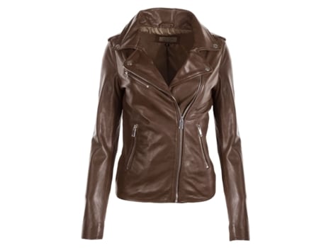 Casaco De Mulher Chyston Hortence Ramonese Pele Castanho (m)