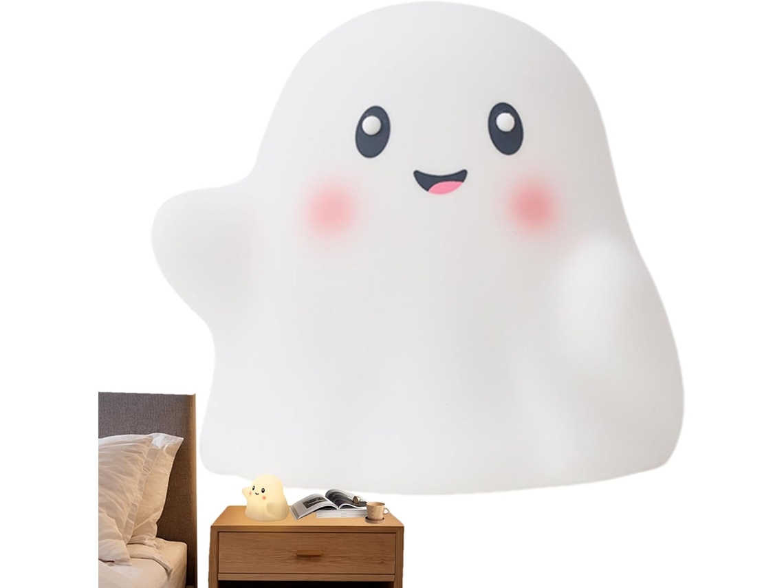Fantasma Fofo Abajur De Cabeceira Led Silicone Interativo Com Efeito