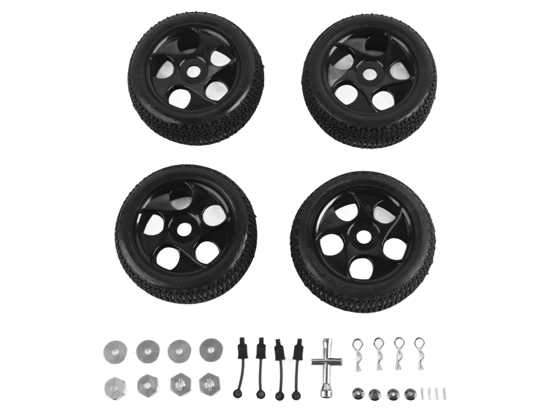 Mali 4pcs Pneus e Rodas Rc para Traxxas Slash 1/10 Caminhão Short Course Kit de Substituição Preto