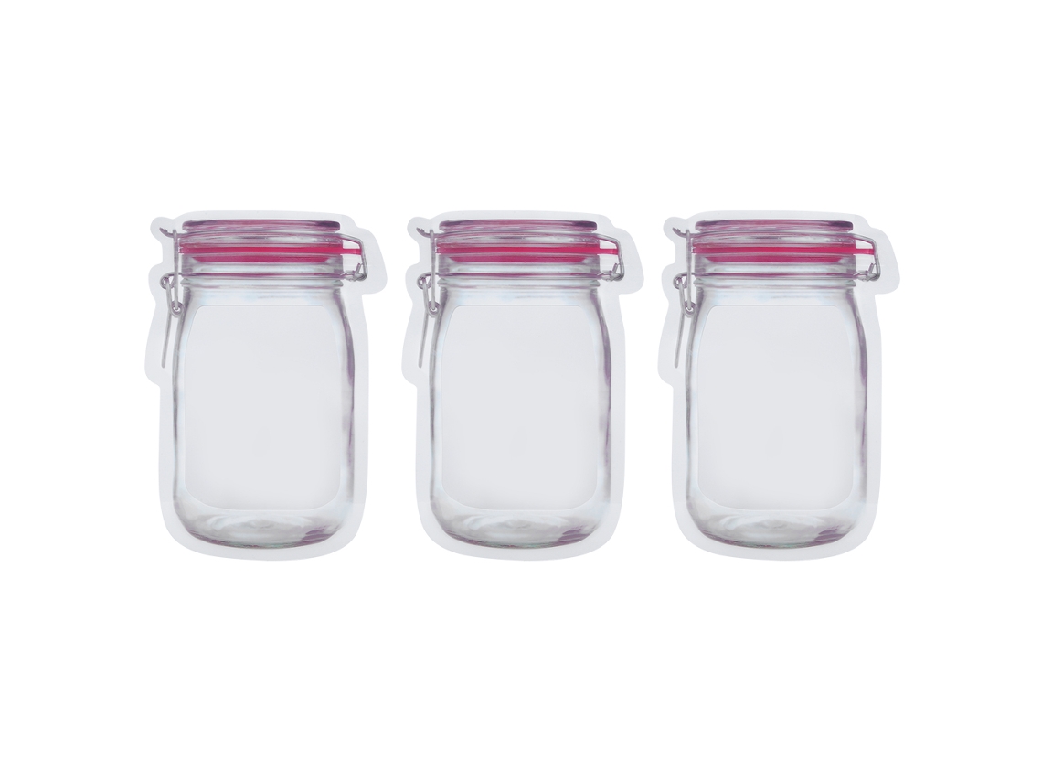 Bolsa De Almacenamiento Sellante Transparente Portátil Multiuso Para Snacks Botella (rojo M)