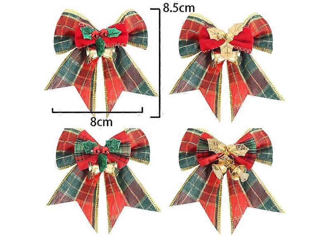 Laço De Natal Enfeites Para Árvore De Natal Laço Vermelho Com Sinos Abcd Olysi Shop