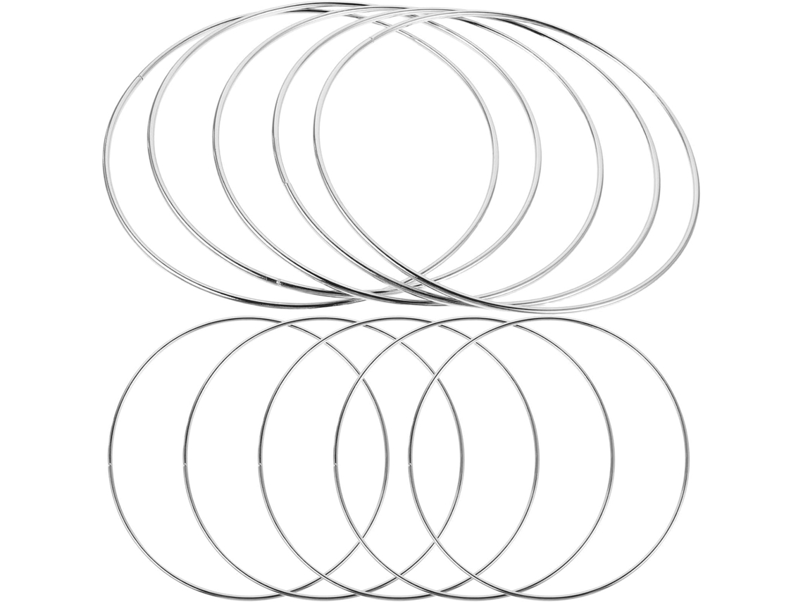 Conjunto De 10 Aros De Ferro Prateados Para Apanhador De Sonhos, Medindo 15 Cm (5,89 Polegadas).