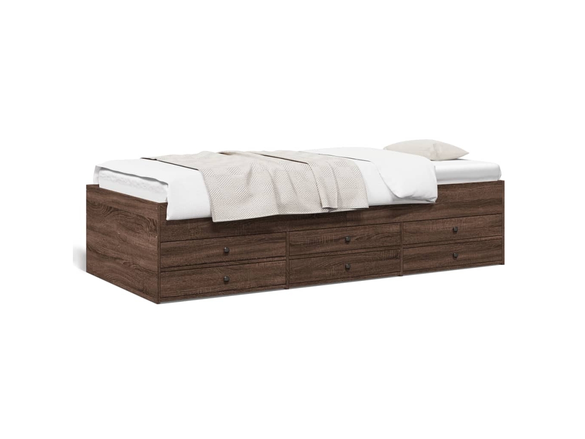 Daybed, Daybeds Vidaxl Marrom Madeira Processada (100 X 200 Cm)