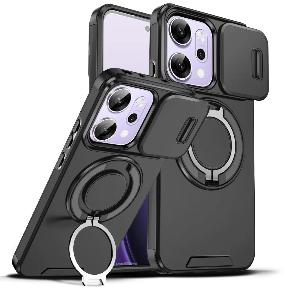 (preto, Oppo Reno15 Pro) Capa Protetora, Material Tpu, Resistente A Impactos, Com Suporte Deslizante Para Proteção Da Câmera.