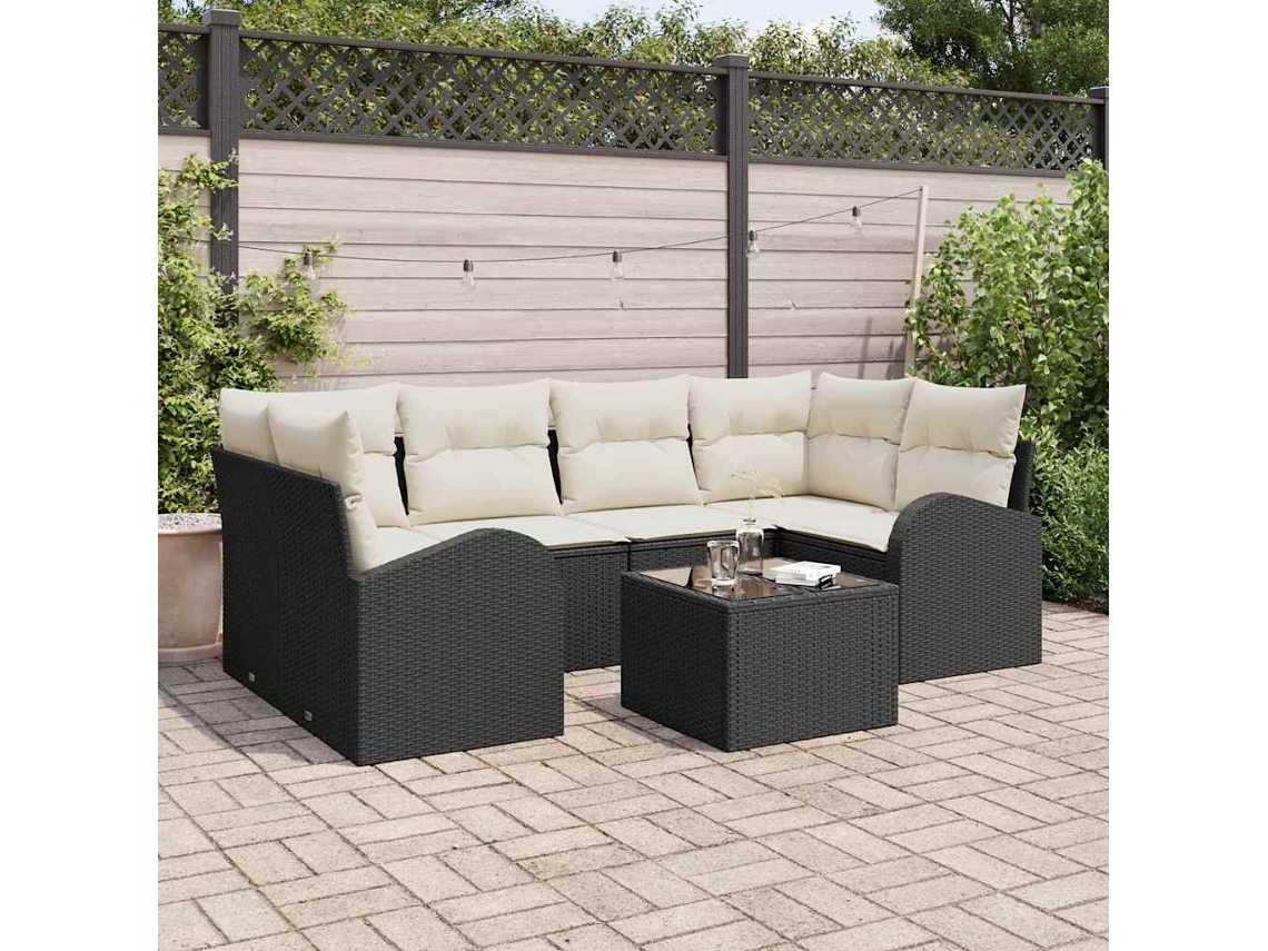 Vidaxl Conjunto De Sofá De Jardim 7 Unid. 6-número De Lugares