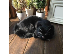 2026 pelúcia de Gato Realista de Pele Falsa Tamanho Real Peludo Suave Animal de Casa Preto