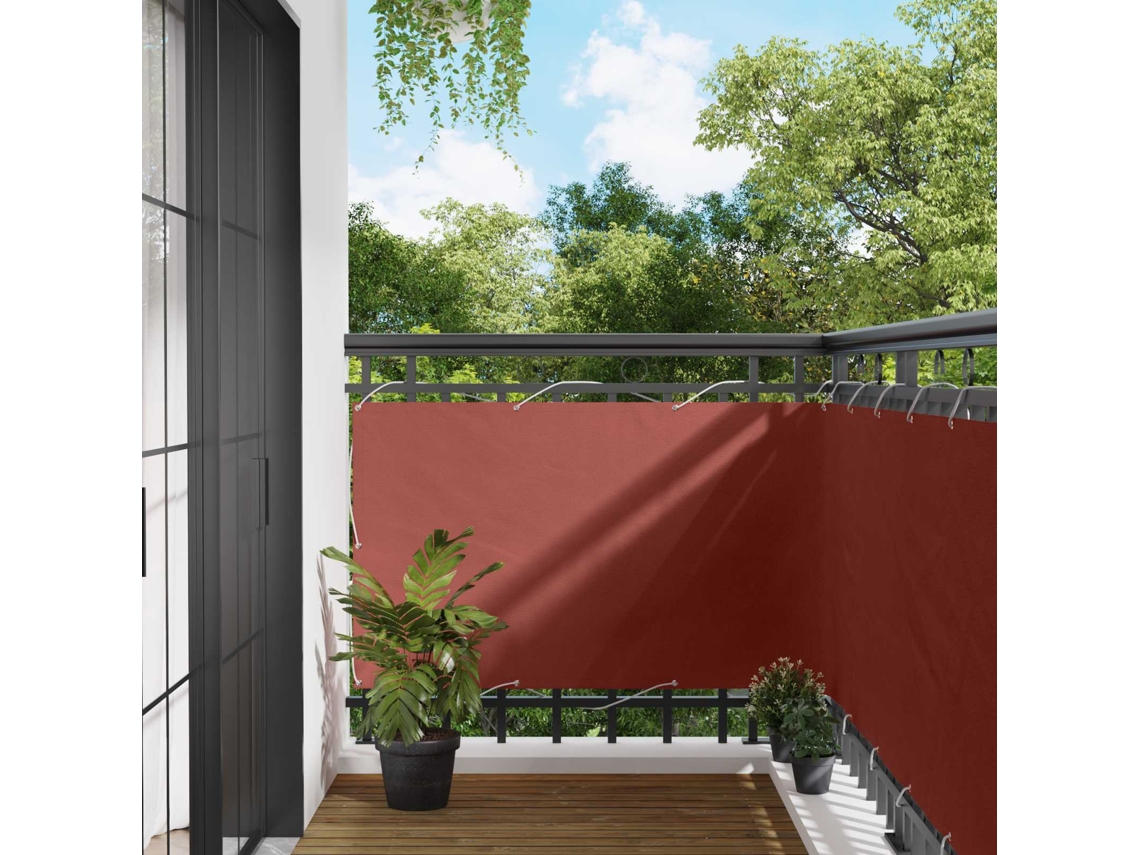 Vidaxl Tela De Varanda 100 X 400 Cm Tecido Oxford Retangular Terracota