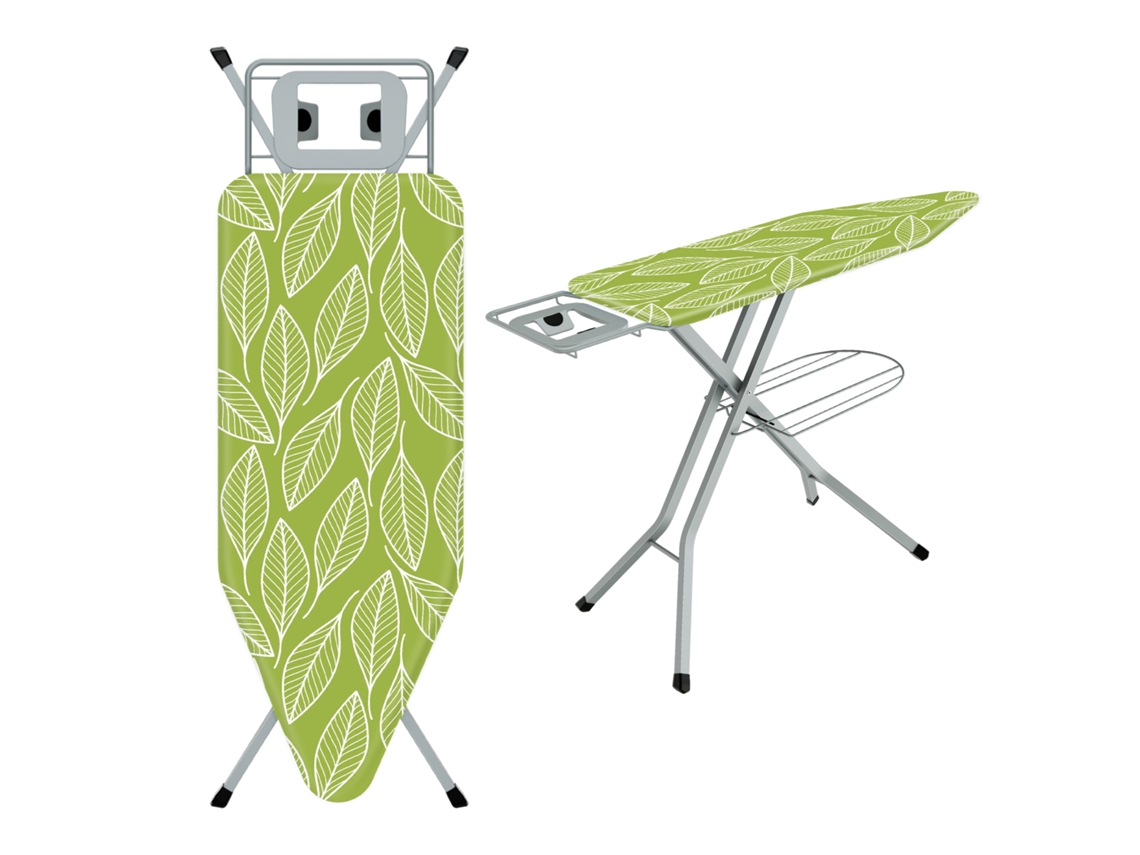 Mesa De Engomar 120 X 45 Cm, Tábua De Engomar Dobrável, Com Capa 100% Algodão, Suporte Para Ferro De Engomar Integrado, Pés Antiderrapantes (folha