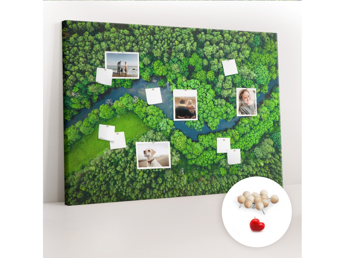 Painel De Cortiça Para Parede Rio Na Floresta Para O Corredor Espelharte (140x100 Cm)