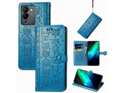 Capa De Celular Em Couro Com Estampa De Gato E Cachorro Para Infinix Note 12 G96