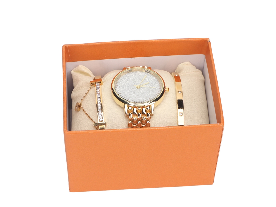 Pulseira de Relógio Feminino de Quartzo Dourado S/MARCA