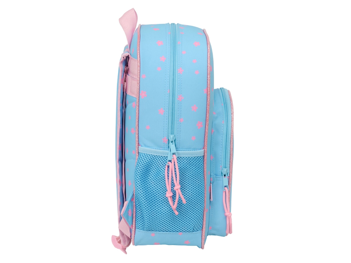 Mochila Escolar Lilo Stitch Happy (poliéster 300d azul claro)