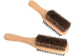 Conjunto De 2 Escovas Cabelo Dupla Face Para Homens, Madeira E Borracha, Cerdas De Javali, Desembaraçantes E Alisadoras