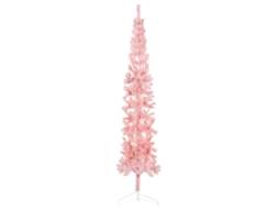 Vidaxl Meia Árvore De Natal Fina Com Suporte 240 Cm Rosa