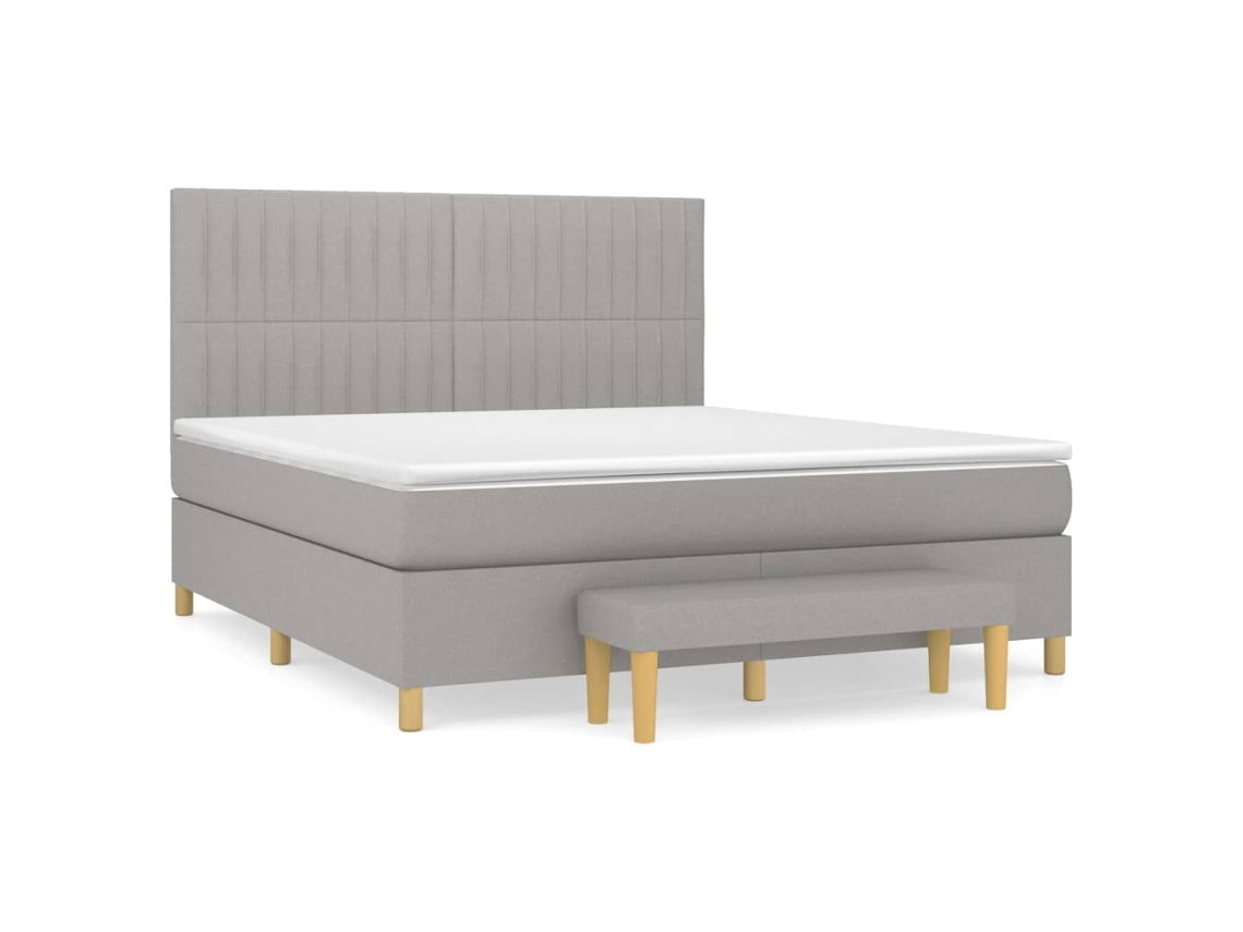 Box Spring Bed, Box Spring Beds Vidaxl Cinzeto Tecido (160 X 200 Cm)