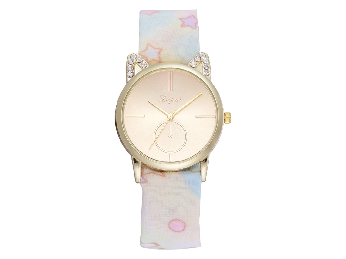 Relógio de Pulso Feminino Lvpai de Quartzo com Pulseira de Tecido Casual Elegante Branco