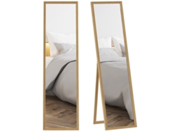 Espelho de Corpo Inteiro com Suporte, para Chão, 40cm X 150cm, Cor Natural. SINI TECH STORE