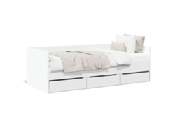 Sofá cama com Gavetas Sem Colchão 90x190 Cm Branco MAISON EXCLUSIVE