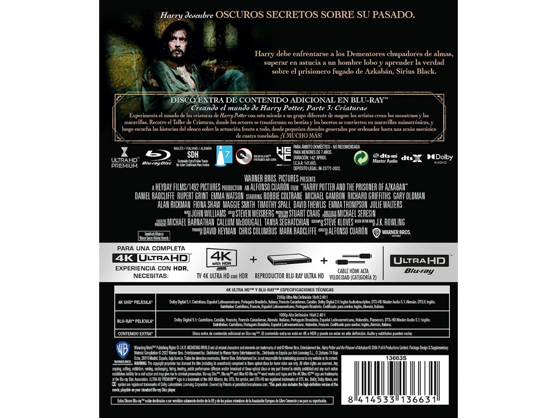 Blu Ray Harry Potter And The Prisoner Of Azkaban Harry Potter 3 4K