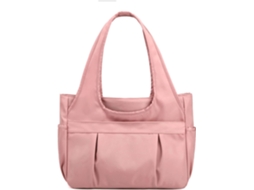 Mala De Mão Em Nylon Impermeável - Saco De Ombro Leve E Durável - Rosa