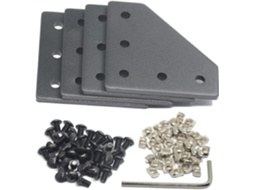 Conjunto De 8 Peças Placas Conexão Para Suporte Angular Em L, Com 40 Porcas T M5, 40 Parafusos M5 E 1 Chave, Para Perfil