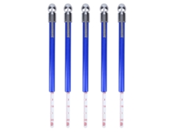 5 Peças Medidor De Pressão De Pneus Em Forma De Caneta 5-50ib/in²(0.5-3.5kg/cm²) Para Carro Moto Azul