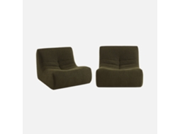 Módulos Para Sofá Modular Em Tecido Bouclé, 2 Lugares, Cáqui Escuro