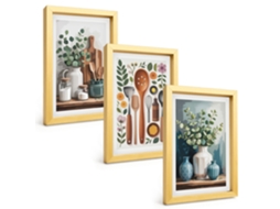 Composição De Quadros Acessórios De Plantas Para Cozinha Espelharte (3 Peças 20x30 Cm)