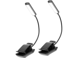 Luminária De Leitura Led Recarregável Toddmomy Com Clipe, Preta, Design Bidirecional Balanceado, Material Plástico